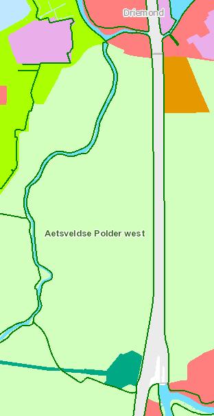 Waterbeheerplan AGV 2010-2015 De kaart geeft de watergebruiksfuncties voor dit gebied aan (WBP AGV 2010-2015). De polder heeft de functie landbouw met natte natuurwaarden.