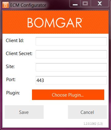 1. Zoek de Bomgar ECM Configurator die u zojuist hebt geïnstalleerd met gebruik van Windows Search of via de programmalijst in het menu Start. 2. Voer het programma uit om een verbinding te maken. 3.