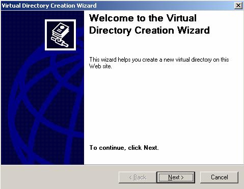 Kies hier voor New Virtual Directory.