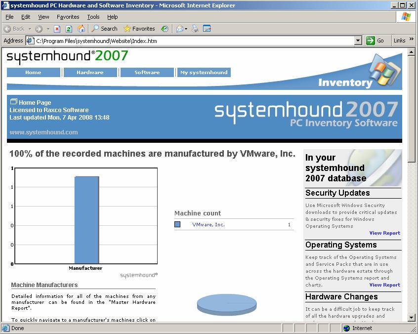 Server informatie weergeven 1. Ga naar Start > Programma s > Systemhound.