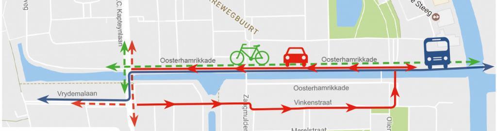 fietsverbinding plus (H)OV-verbinding tussen het Wouter van Doeverenplein en de Oostelijke Ringweg.