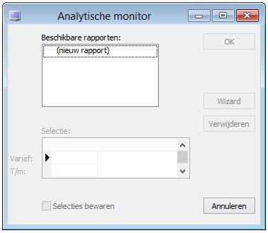 6. Analytische monitor(*) De analytische monitor maakt deel uit va