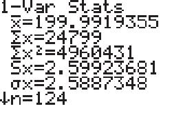 46 f Met STAT PLOT, het aanzetten van plot voor L en plot voor L en tenslotte TRACE krijg je e oxplots. 0a Met knop DISTR optie kom je ij normalf. Daarna moet je 4 parameters invullen.