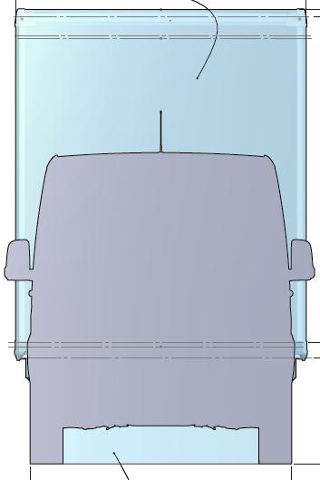 Momenteel telt een spoiler uitsluitend nog als meergewicht! Indicatief rekenvoorbeeld: Sprinter 314CDI CC L3 met bak HxB (2.15 x 2.20cm) Frontaal opp.