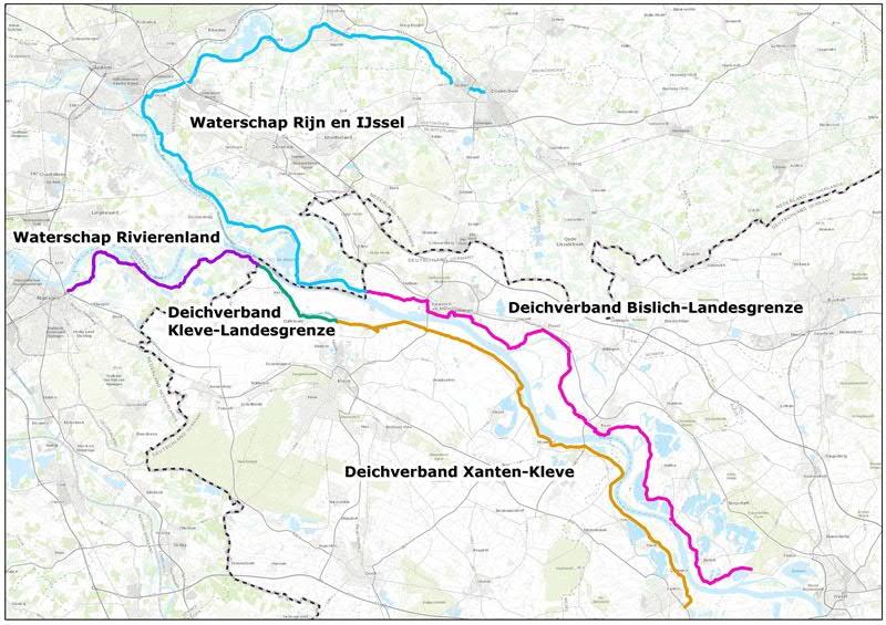 3.2 Beheer De waterkering van dijkring 42 start bovenstrooms bij Xanten en is vanaf Xanten in het beheer van Deichverband Xanten-Kleve.