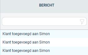 Zo staat er in de kolom Tabel of de meldingen betrekking hebben op een werkbon, klant, werk adres of artikel groep. Verder kan je zien wat de precieze (fout)melding is onder Bericht.