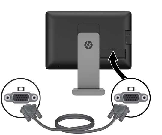 Voor analoog gebruik sluit u de VGA-signaalkabel aan op de VGA-connector aan de achterkant van de monitor en het andere uiteinde op de VGA-connector van het invoerapparaat (kabel is meegeleverd). 3.