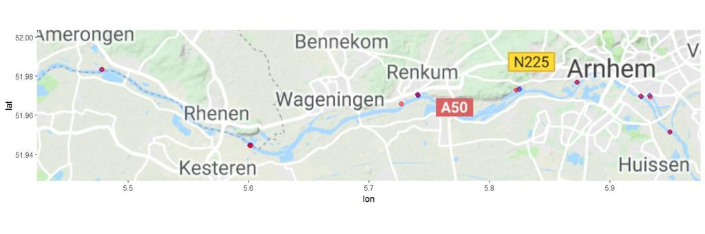 2 Bemonstering en methode De bemonstering op de Nederrijn heeft plaatsgevonden op 26 en 27 juni 2018 en is uitgevoerd door ATKB.