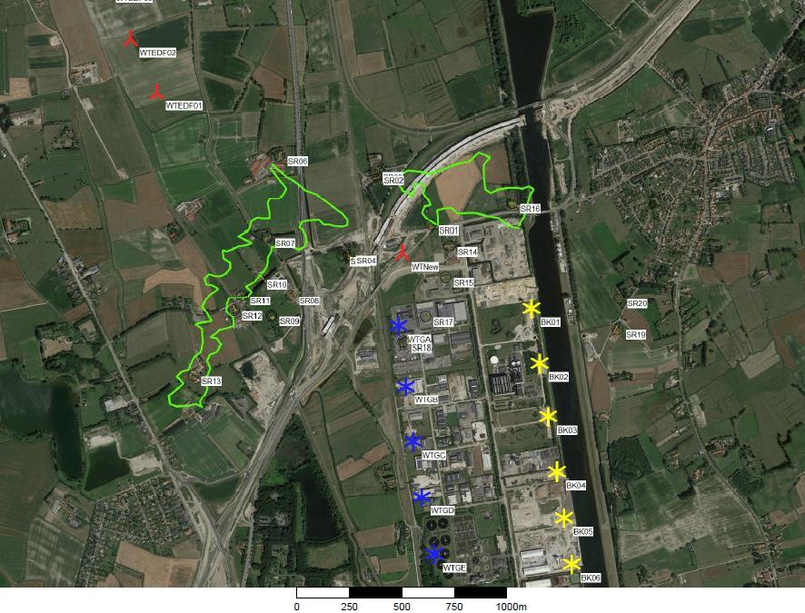 Windenergieproject Brugge A11 - Verzoek tot Ontheffing van Project-MER Pagina 55 van 99 Door de nieuwe windturbine zal het in aanmerking te nemen gebied dus uitgebreid worden met de op de luchtfoto