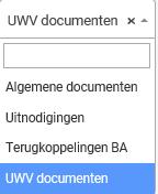 Bij Dossierindeling kunt u kiezen voor de onderstaande opties, selecteer Algemene documenten of UWV document (indien het een UWV document