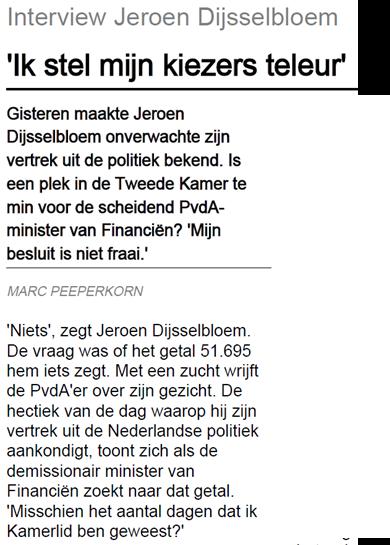19 Jeroen Dijsselbloem In een interview met Jeroen Dijsselbloem werd hem gevraagd wat hij zich voorstelt bij het getal 51.695.