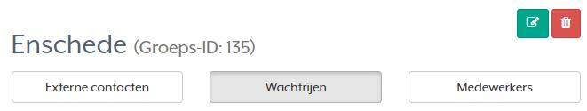 2.1.14 Externe contacten Als u een groep selecteert, heeft u bovenin het scherm nog drie andere opties: De eerste optie is Externe contacten.