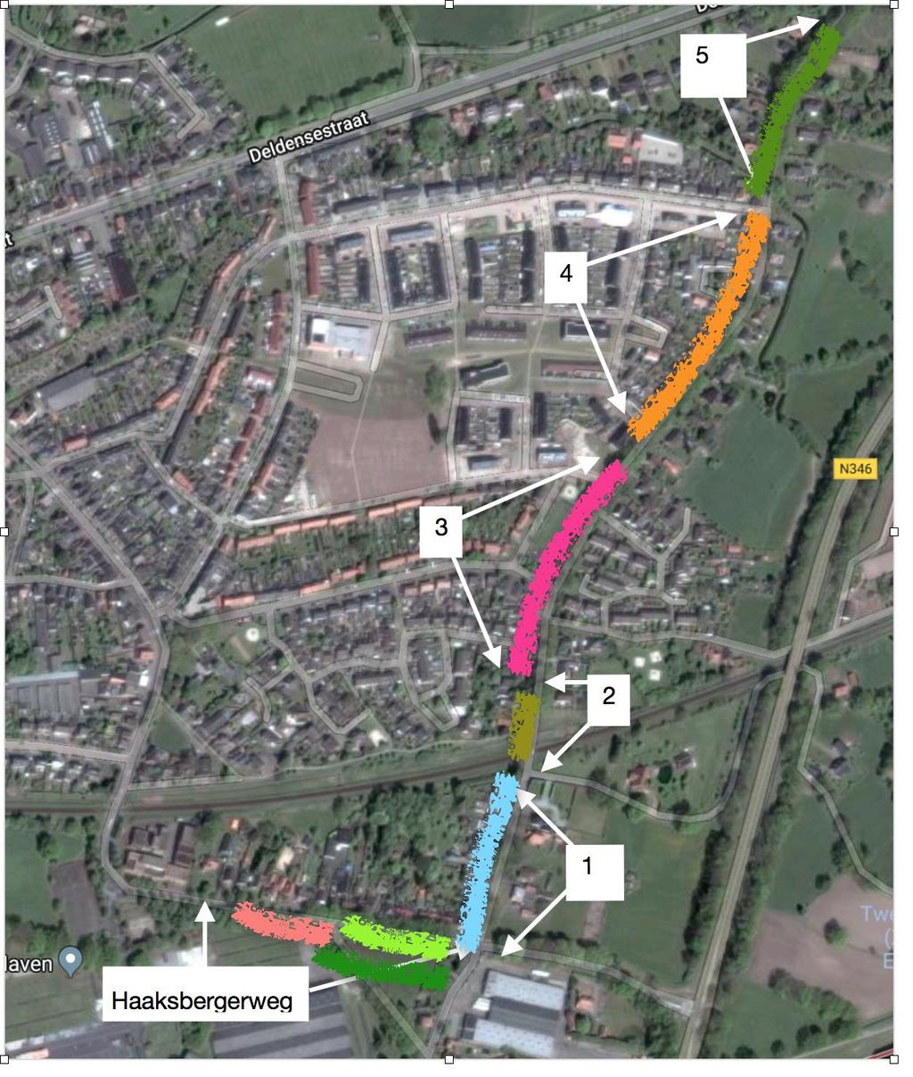 6 tracé s Haaksbergerweg 1: Oude H bergerweg zuid 2: Oude H