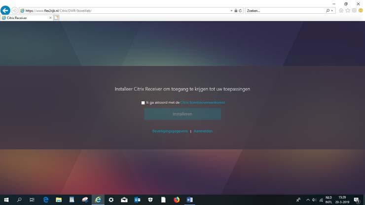 nl en kies je vervolgens voor Aanmelden zonder dat je de Citrix software installeert. Dan start DWR Next op als een tabblad van je browser en kun je alsnog werken.