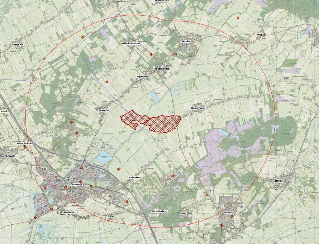 Figure 2-5 Overzicht van Industriële inrichtingen rond het Eesveen voorkomen (bron: