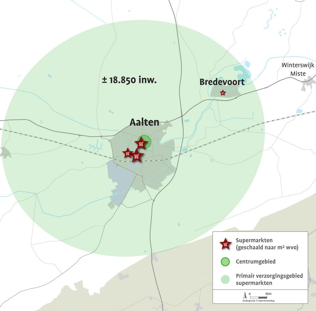 1.2 Huidige situatie Primair verzorgingsbied supermarkten Bredevoort en Aalten Inwoners Bredevoort is onderdeel van de gemeente Aalten. De hele gemeente telt bijna 27.000 inwoners. Met circa 12.