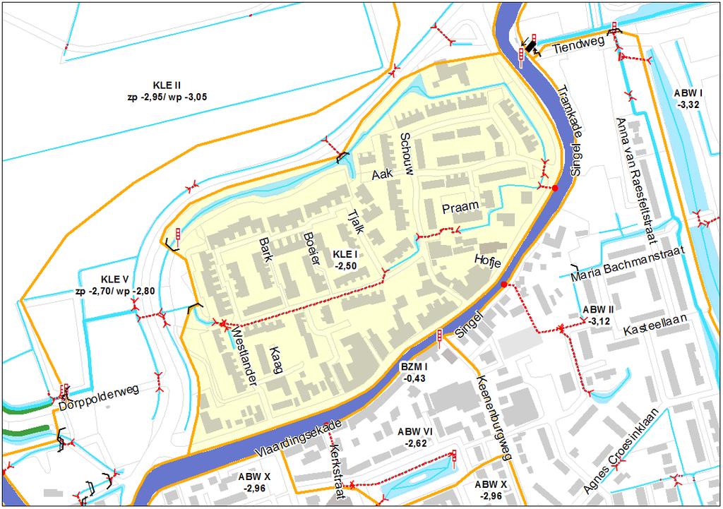 Gebied en huidige praktijk Waterhuishouding peilgebied KLE I 1 3 Figuur 1: De ligging van peilgebied KLE I 1.