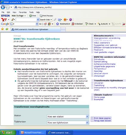 Transformatieprogramma (1) Aanleiding: behoefte aan jaarrond tijdreeksen voor impactonderzoek, met name vanuit hydrologische