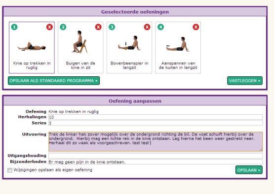 U komt automatisch in het volgende scherm waar u aanpassingen aan het programma kunt maken (Figuur 5).