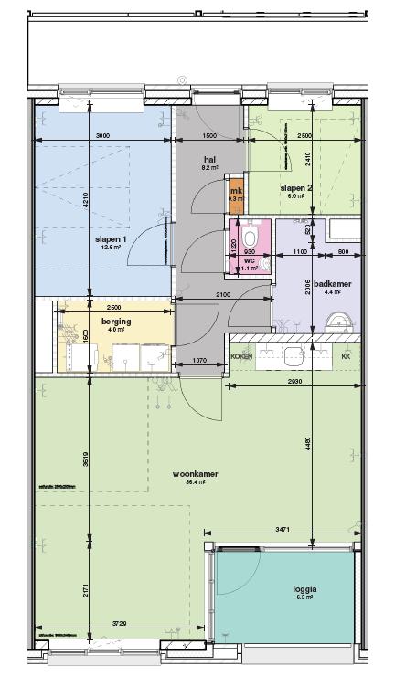 Tekening woningtype A (de