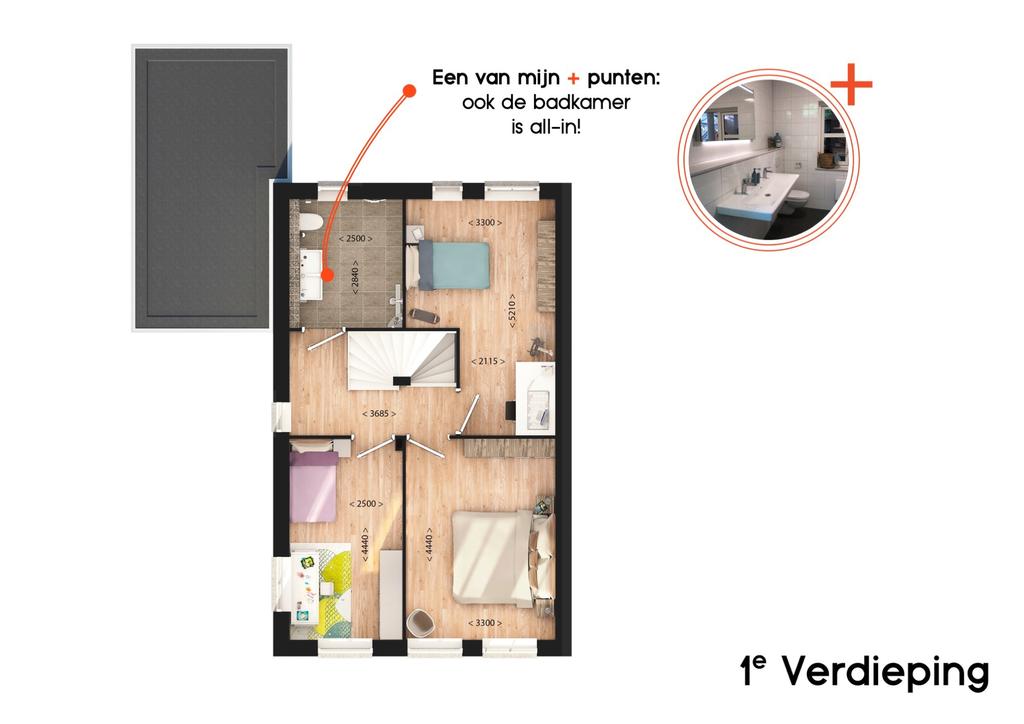 Plattegrond 1e Verdieping