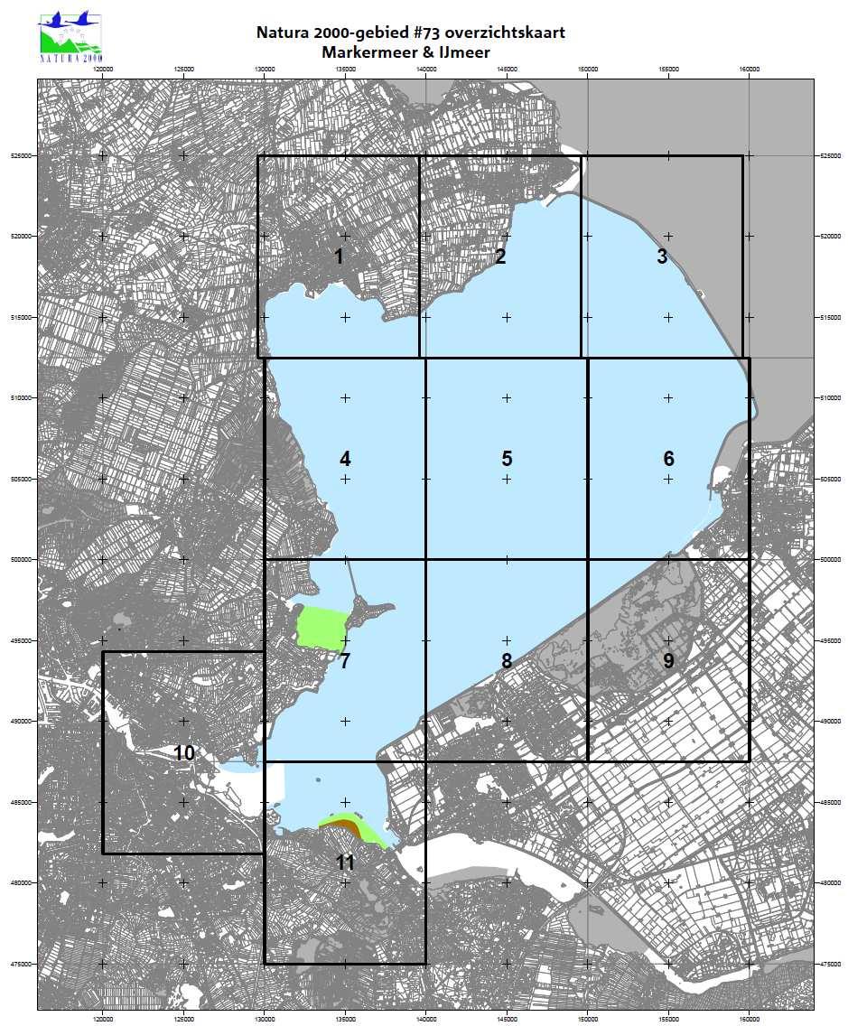 BIJLAGE 7 Ontwerpbesluit Markermeer & IJmeer (overzichtskaart) Blauw: Groen: Bruin: Vogelrichtlijngebied Vogel- en