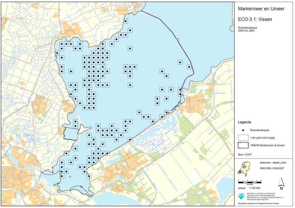 3.4 Rivierdonderpad De Rivierdonderpad komt algemeen voor tussen basaltblokken en stenen beschoeiing van dijken, dammen en kribben. Ook vindt de soort geschikt leefgebied op schelpenbanken.