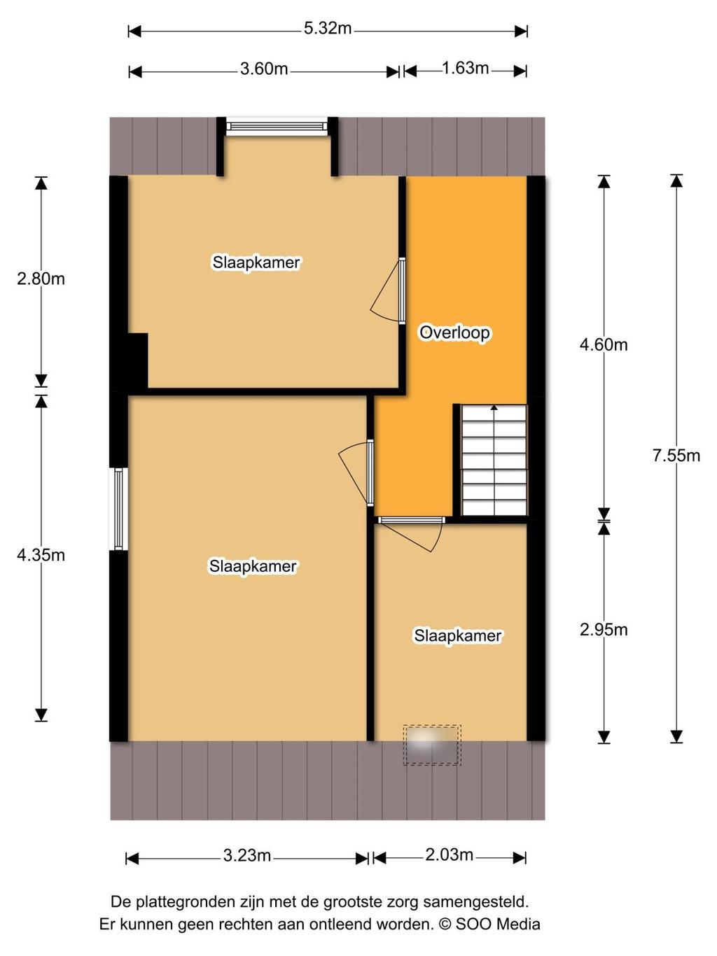 PLATTEGROND De plattegrond is niet op schaal en is bedoeld een indicatie te geven van