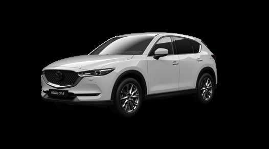 ARCTIC WHITE SOLID OP EENZAME HOOGTE De Mazda CX-5 is een ruime SUV die de toon zet op het gebied van