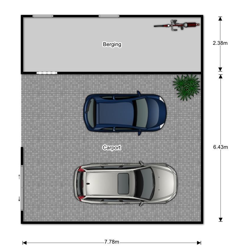 Tekening Carport/berging Aan deze tekening en afmetingen kunnen geen rechten worden