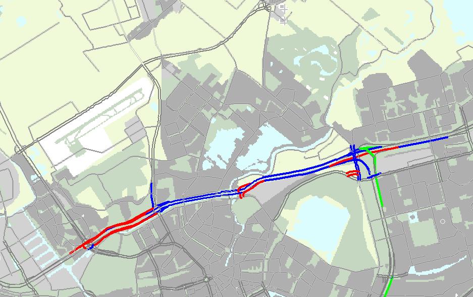 5. 3 Portway Fase A1 De eerste fase van het Portway Budget plan, fase A1, kenmerkt zich door aanpassingen van de weginfrastructuur op de corridor A20 Kleinpolderplein-Terbregseplein.