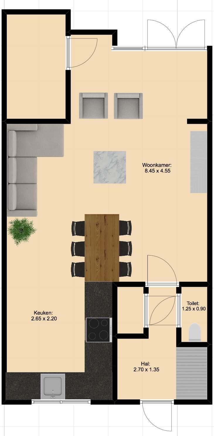 Plattegrond begane grond Zandpad114 3241GZMiddelharnis 0187844731 welkom@hethuisvanjansen.