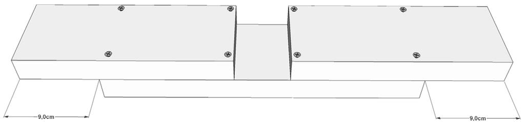 Stap 2. De onderliggers: 2 delen van 37cm x 9cm 16 schroeven van 4mm x 50mm 4 delen van 24,3cm x 9cm Stap 2a.