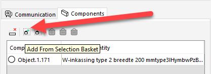 vervolgens de componenten uit Selection Basket toe te voegen: 1) Component toevoegen aan Selection Basket 2) Tabblad Components in Issue