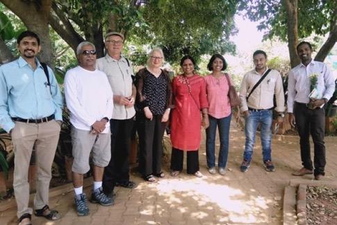 September 2018: bezoek 1 aan de tuin in Bangalore: Bert, Anne, CK, Subhadra en Sharma 9. September 2018 9.