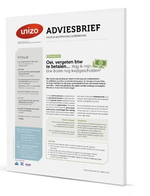 UNIZO PRINT MEDIA UNIZO ADVIESBRIEF De infobrochure van UNIZO op basis van een vraag & antwoord -formule