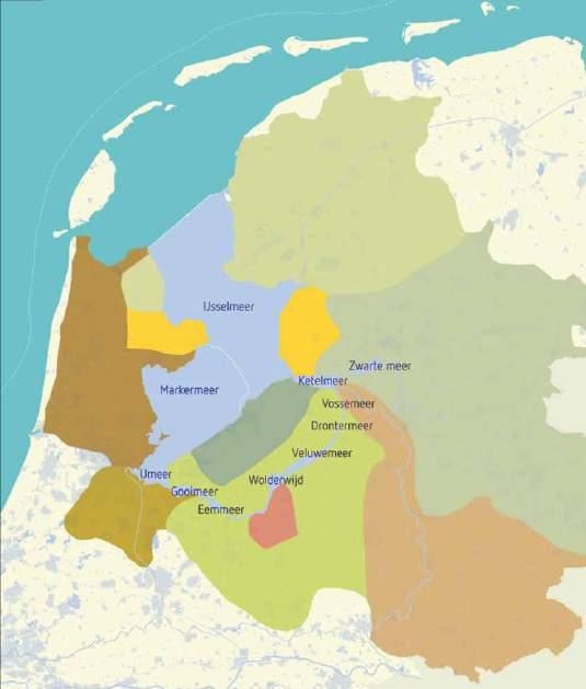 IJsselmeer Veluwe-, Gooi-, en Eemmeer Wolderwijd Zwarte Meer Ketelmeer IJsselmeer en elders Markermeer IJmeer Ketelmeer en Markermeer, bijzondere omstandigheden Figuur 2-3 Afwatering in het