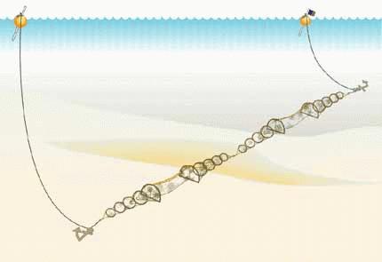 Schietfuiken (Figuur 5.8) worden aan elkaar gekoppeld tot een lange rij en worden op die manier tijdens het varen uitgeschoten. De schietfuik heeft een vleugel, soms voorzien van een afdakje.