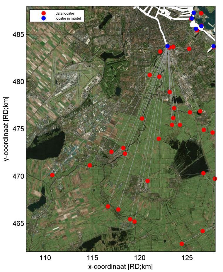 9/24 Amstel Zie Figuur 3.5 (links) voor de details van de data locaties rondom de Amstel. Al deze locaties zijn bij elkaar opgeteld en in het model ingebracht ter hoogte van de RWZI Amsterdam-Zuid.