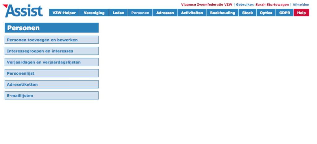In de rubriek Personen kan je niet-leden beheren, zoals