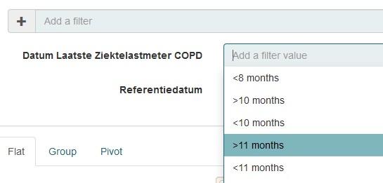 Analytics - Meer datumopties aan Ziektelastmeter COPD toegevoegd Aan het onlangs gepubliceerde filter Datum Laatste Ziektelastmeter COPD zijn meer datumopties toegevoegd om
