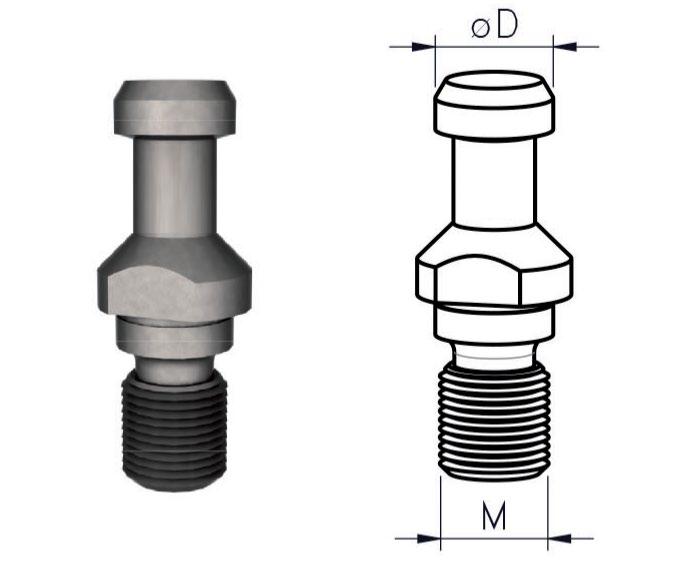 Intrekbout 3821 Wordt gemonteerd op een spantanghouder op CNC-bewerkingscentra. Artikelnummer Diameter Voor machine type Specificatie 3821.000.01 13 CMS Ø13 / Ø9x24 M12 3821.000.02 12 Biesse Ø12 / Ø8x24 M12 3821.