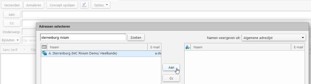 3.6 Adresboek Secure e-mail In ZorgMail Webmail vindt u een geïntegreerd adresboek.