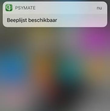 Start met invullen van de PsyMate app na elke beep