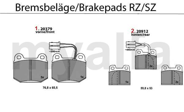 1 20379165 Remblokset voor 116 6-cil. 75 Turbo/TS/V6/TD Bj. >10.89 systeem : Ate 92,83 2 20912150 Rembloksetachter met draad 75 1.6/1.