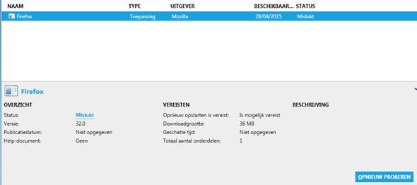 3. Probleemoplossing 3.1. Mogelijke problemen Indien er zich problemen voordoen bij het installeren of verwijderen van software, dan kan dat verschillende oorzaken hebben. 3.1.1. Netwerkconnectiviteit Vooraleer opnieuw te proberen, controleer of u netwerkconnectiviteit hebt.