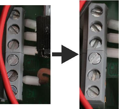 4 Montagehandleiding De aansluitbox in het voertuig bevestigen 5. Verwijder de bruine kabelader uit het linker klemmenblok. Gebruik hiervoor een schroevendraaier. 6.