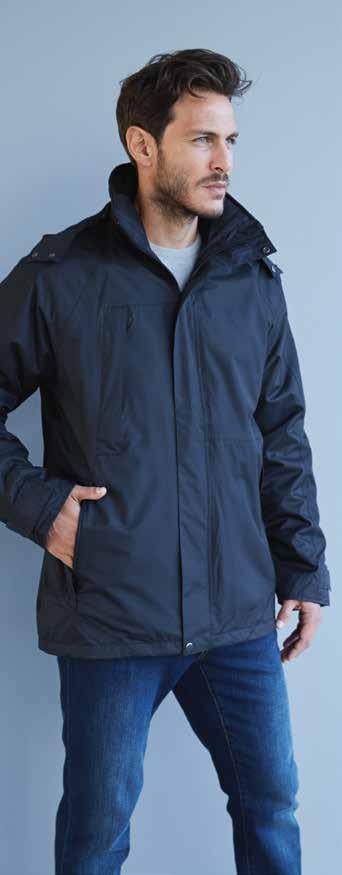 PARKA 3-IN- 00% polyester met PVC coating. Waterdichte naden.