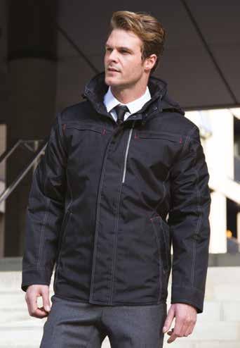 TECHNICAL PARKAS R65 MULTI-FUNCTION WINTER JACKET 200 g/m 2 Buitenkant: 00% StormDri polyester met PVC coating. Gewatteerde binnenvoering in polyestervezels en voering in polyester.