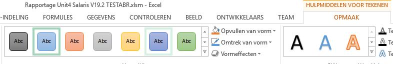 van een nderdeel selecteert u het gewenst nderdeel dr er p te klikken, in het Excel-lint verschijnen dan de ntwerp-pties.